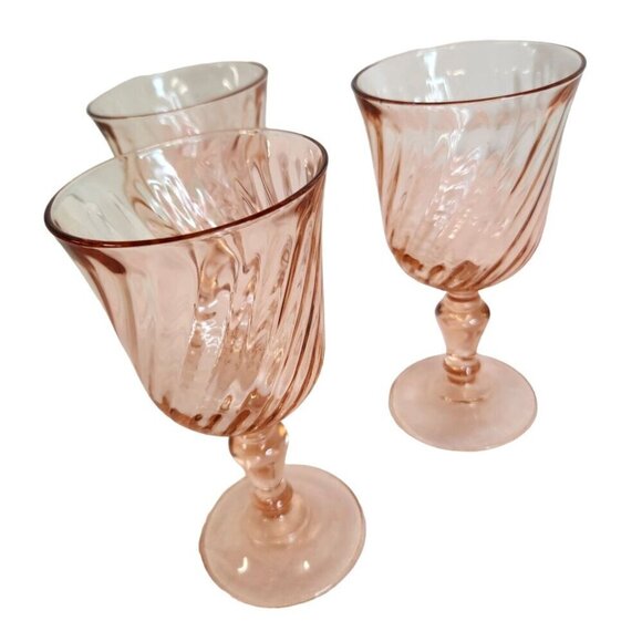 Vintage Luminarc in Verriere D'Arques France  Rosaline Pink Swirl 1970's - Picture 11 of 12